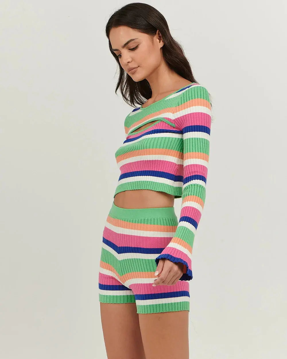 MARTINA SHORT - MULTI STRIPE - Leela Rose Boutique