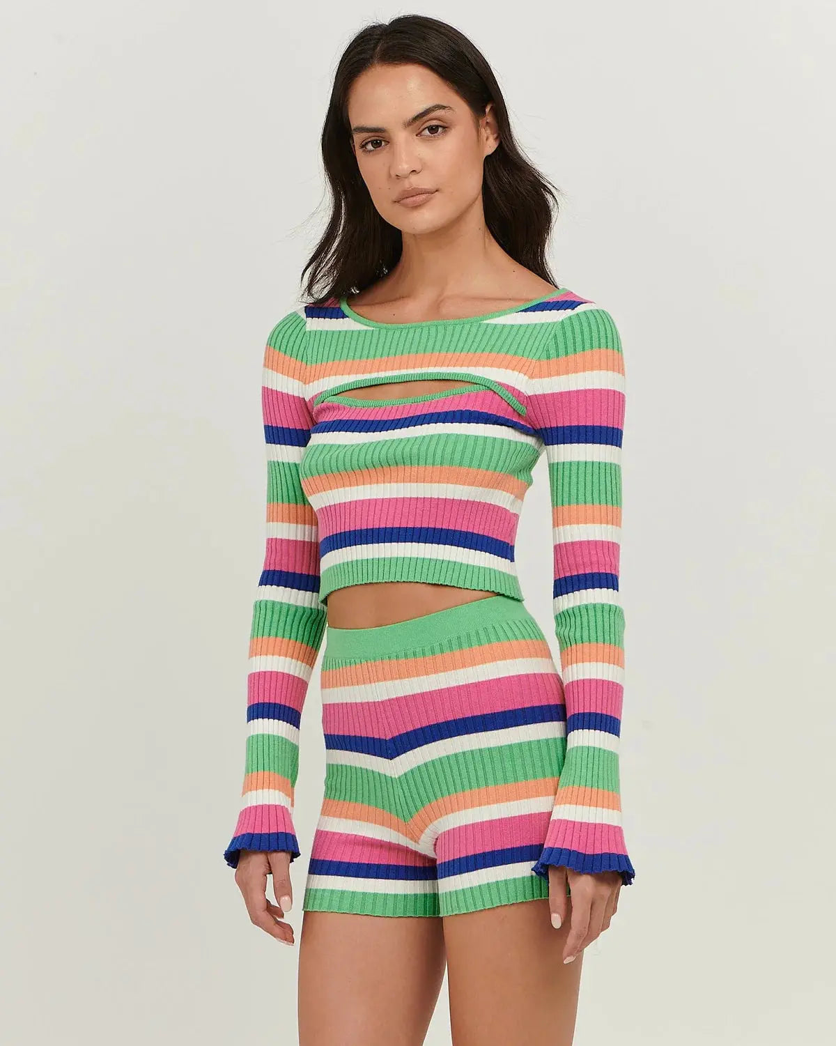 MARTINA SHORT - MULTI STRIPE - Leela Rose Boutique