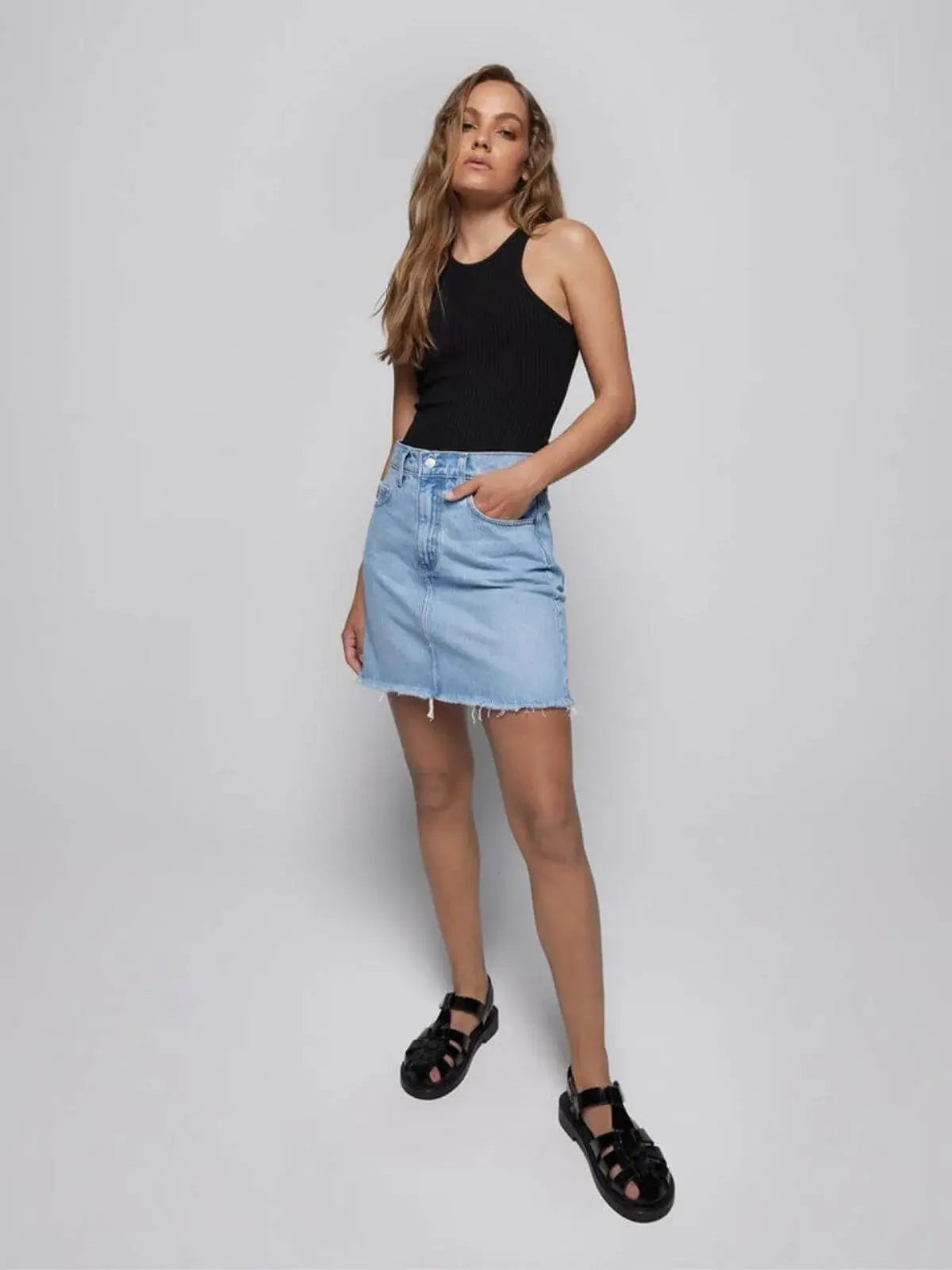 Nobody denim outlet midi skirt