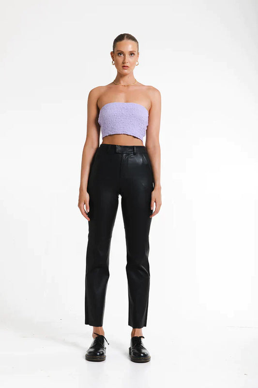 BOZEMAN LEATHER PANTS - BLACK - Leela Rose Boutique