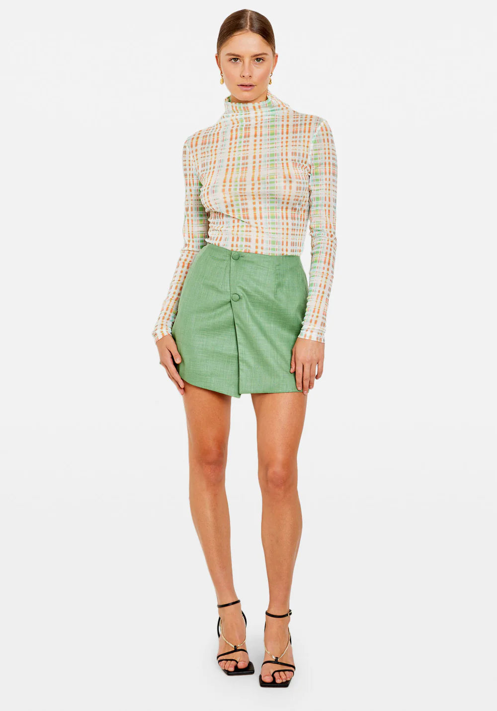 ATOIR X LARA 004 TOP - GREEN CHECK - Leela Rose Boutique