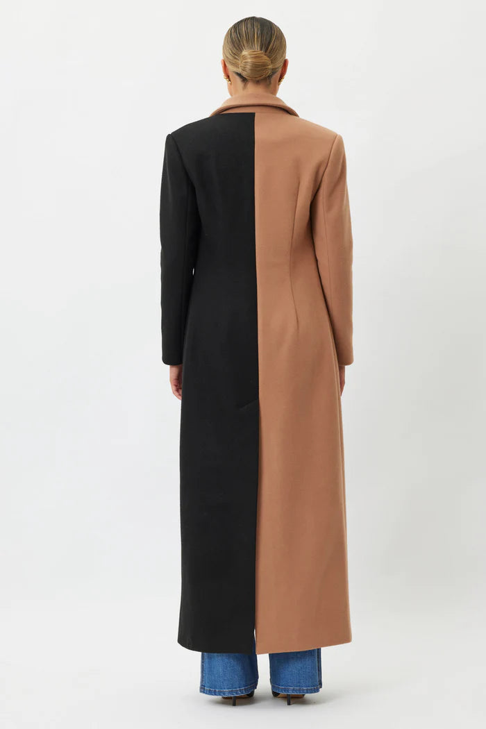 Delilah Coat - Camel / Black