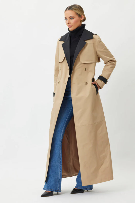 Darcy Trench Coat - Camel / Black BIANCA AND BRIDGETT