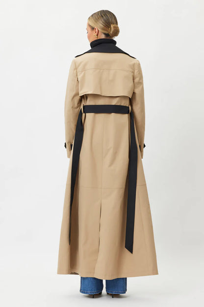 Darcy Trench Coat - Camel / Black