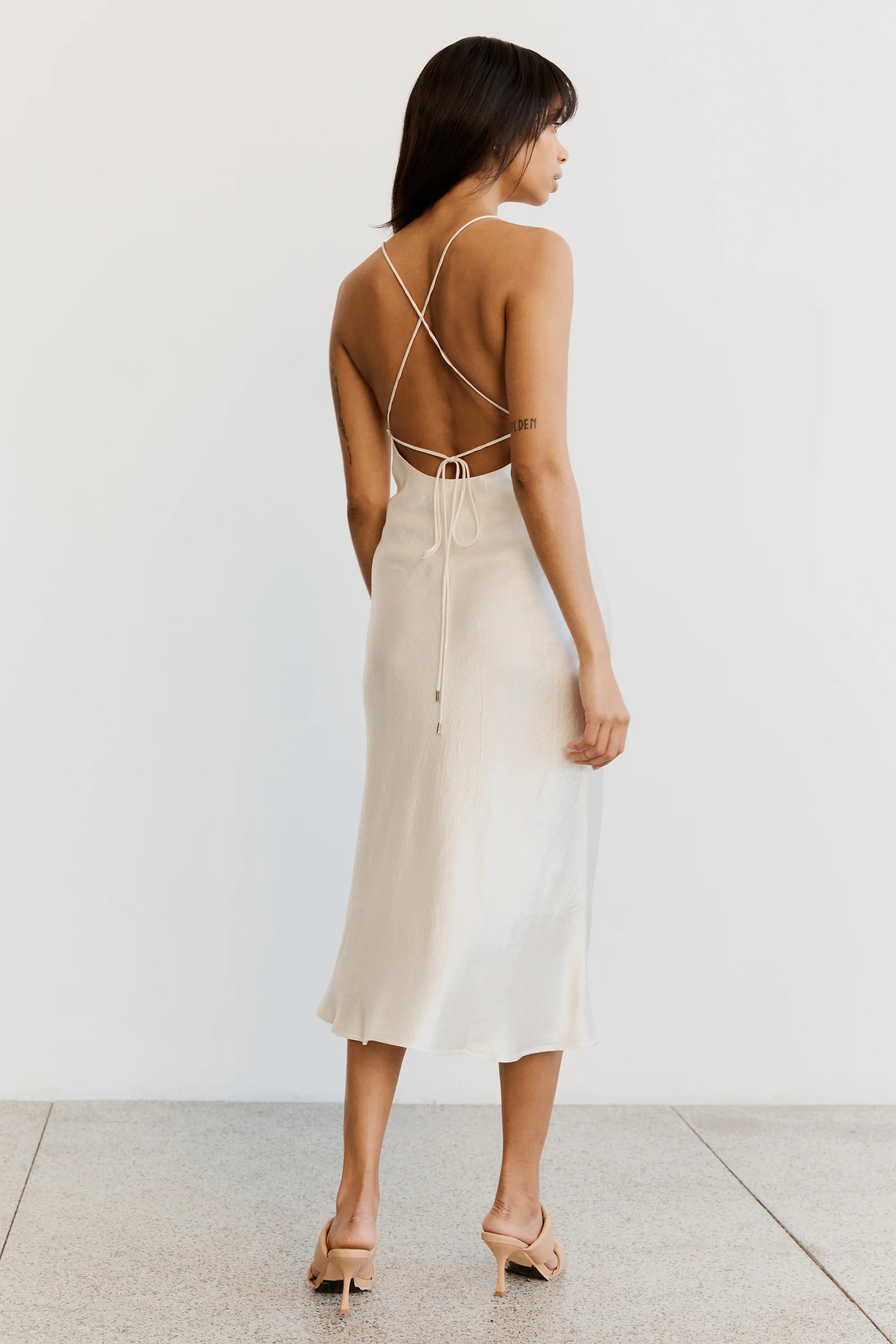 CRUSH BIAS COWL SLIP - CREAM - Leela Rose Boutique