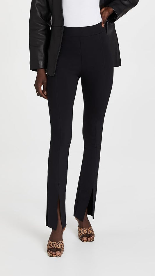 NEOPRENE SPLIT FRONT PANT - Leela Rose Boutique