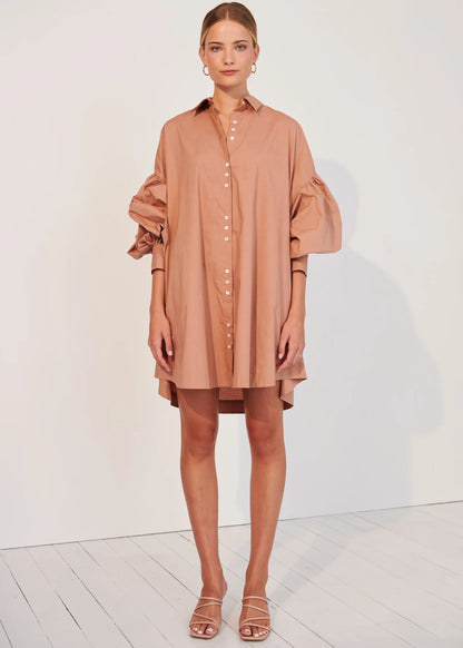 GINEVRA SHIRT DRESS - BLUSH - Leela Rose Boutique