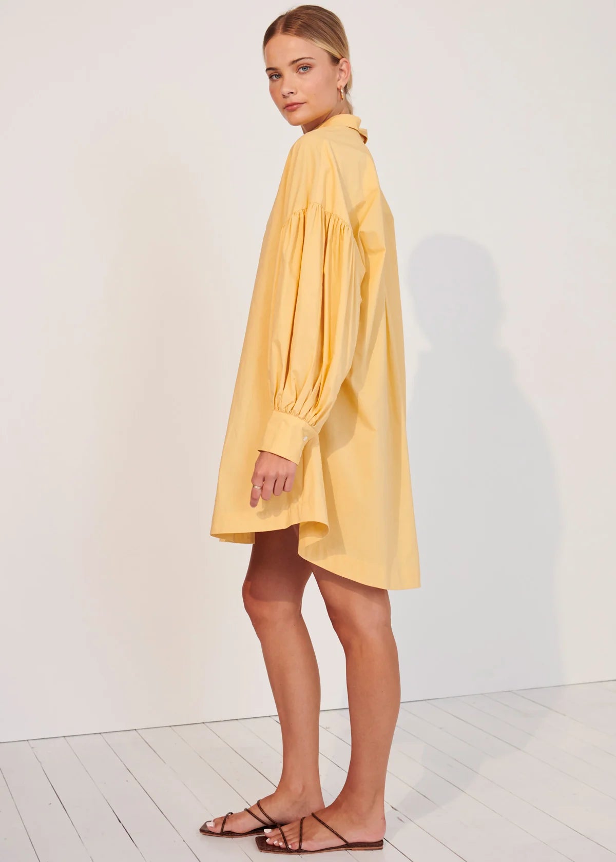 GINEVRA SHIRT DRESS - GOLD - Leela Rose Boutique