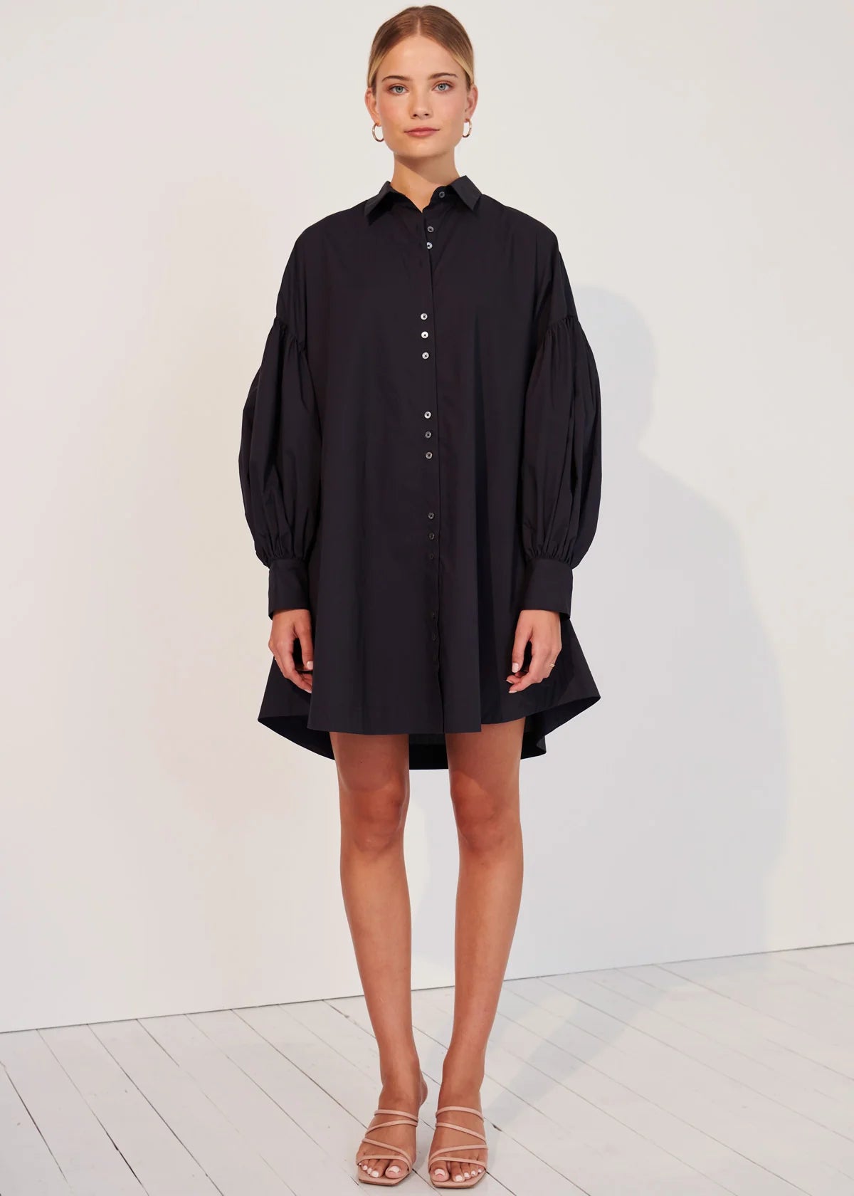 GINEVRA SHIRT DRESS - NAVY - Leela Rose Boutique