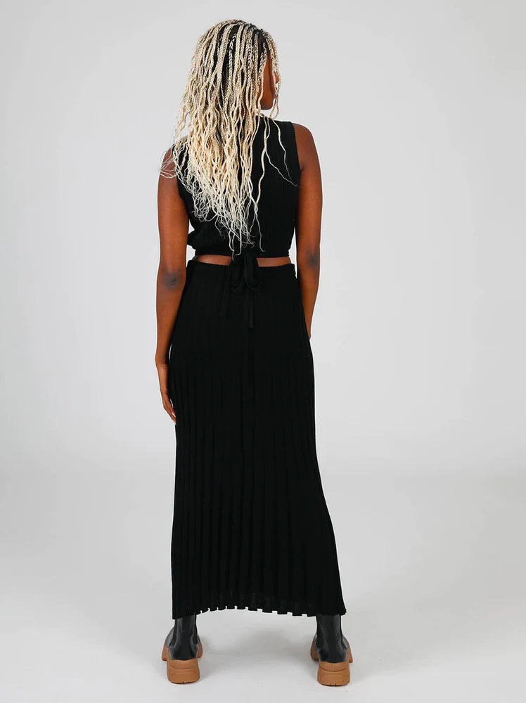 LORETTA TIE SKIRT - BLACK - Leela Rose Boutique