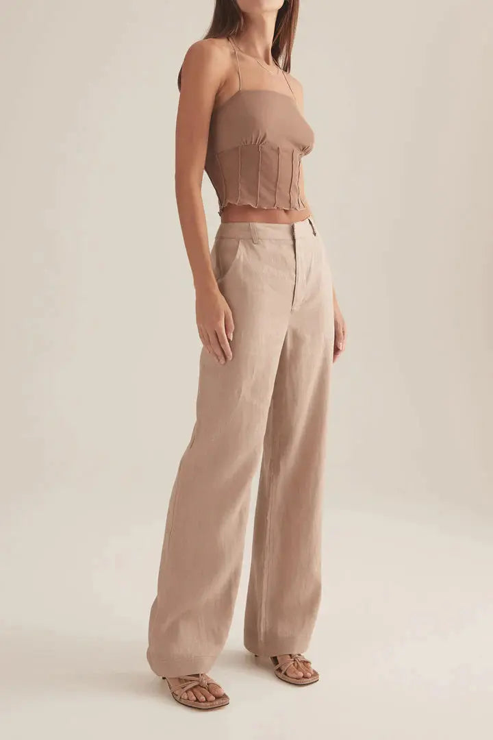 CHARMED TOP - STONE - Leela Rose Boutique