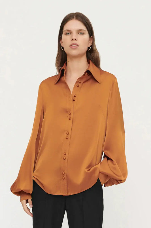 HANA FULL SLEEVE SHIRT - COPPER - Leela Rose Boutique