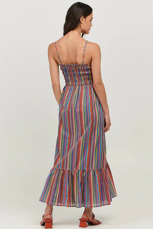 MARIANA MIDI DRESS - MULTI STRIPE - Leela Rose Boutique