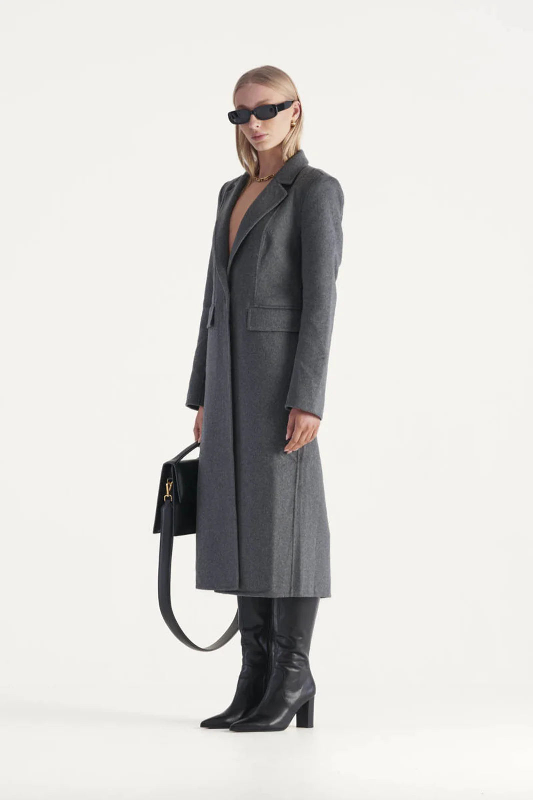 ALBA COAT | DARK GREY MARLE - Leela Rose Boutique