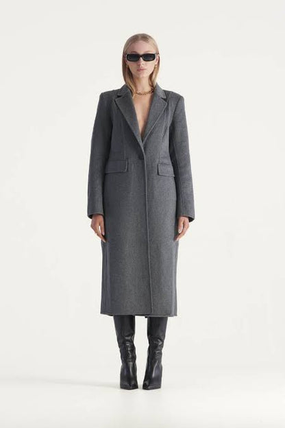 ALBA COAT | DARK GREY MARLE - Leela Rose Boutique