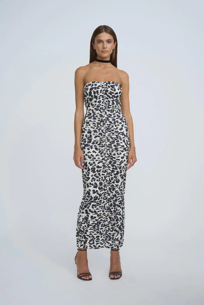 Leopard Gather Strapless | Leopard - Leela Rose Boutique