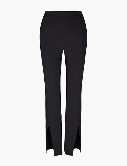 NEOPRENE SPLIT FRONT PANT - Leela Rose Boutique