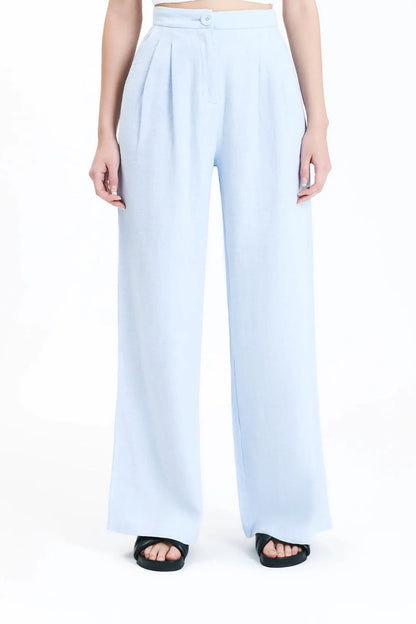 BLAIR TAILORED PANT-SKY - Leela Rose Boutique