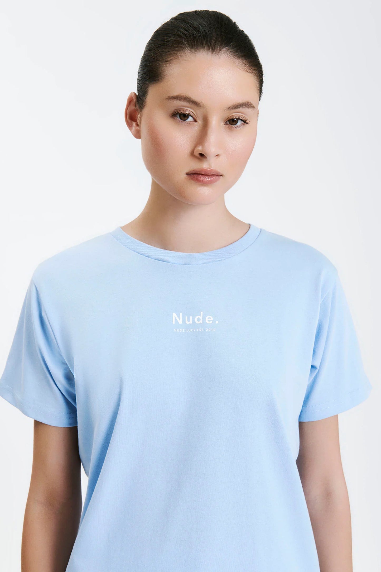 NUDE ORGANIC HERITAGE TEE - SKY - Leela Rose Boutique