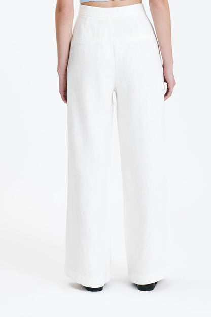 BLAIR TAILORED PANT - WHITE - Leela Rose Boutique