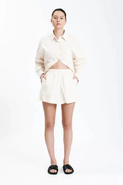 CRUZ POPLIN SHORT - CLOUD - Leela Rose Boutique