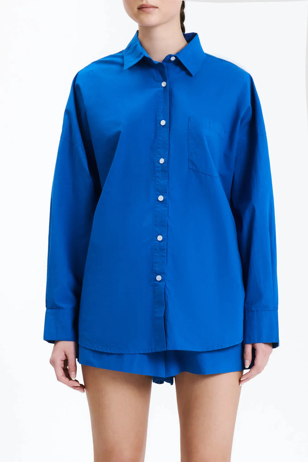 CRUZ POPLIN SHIRT - PACIFIC - Leela Rose Boutique