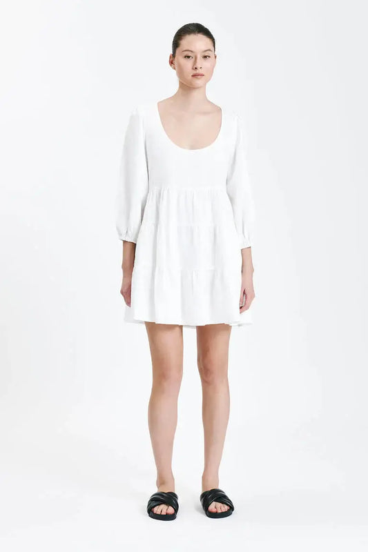 BROOKE MINI DRESS - WHITE - Leela Rose Boutique