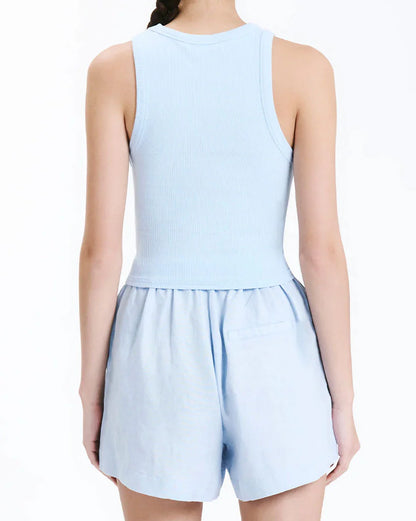 MONROE ORGANIC RIB TANK - SKY - Leela Rose Boutique