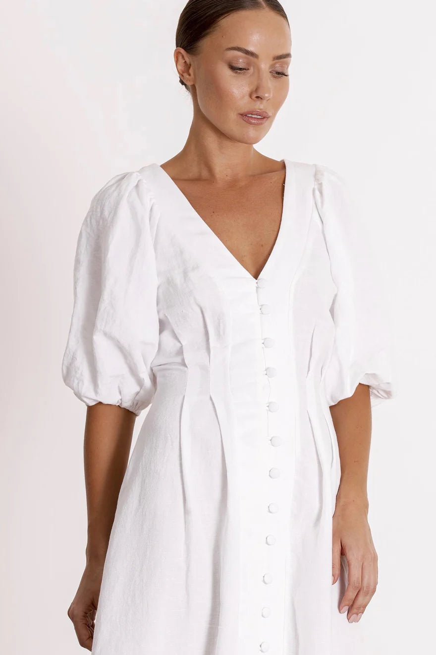 MEADOWS BUTTON MIDI - IVORY - Leela Rose Boutique