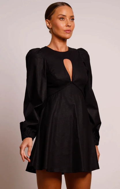 MEADOWS SWING DRESS - BLACK - Leela Rose Boutique