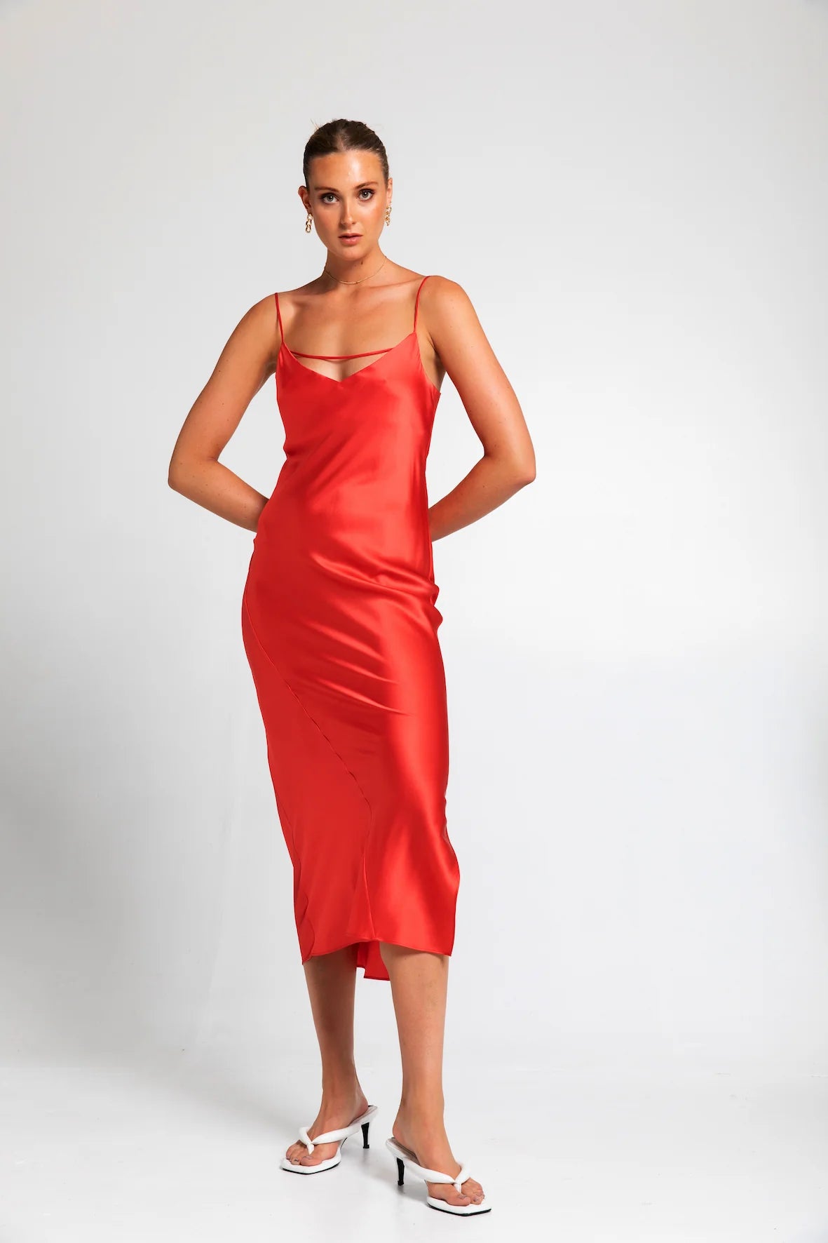 GINGER SILK DRESS - CAYENNE - Leela Rose Boutique