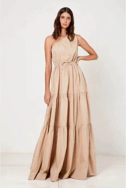 ONE SHOULDER TIERED MAXI - MOJAVE DESERT - Leela Rose Boutique