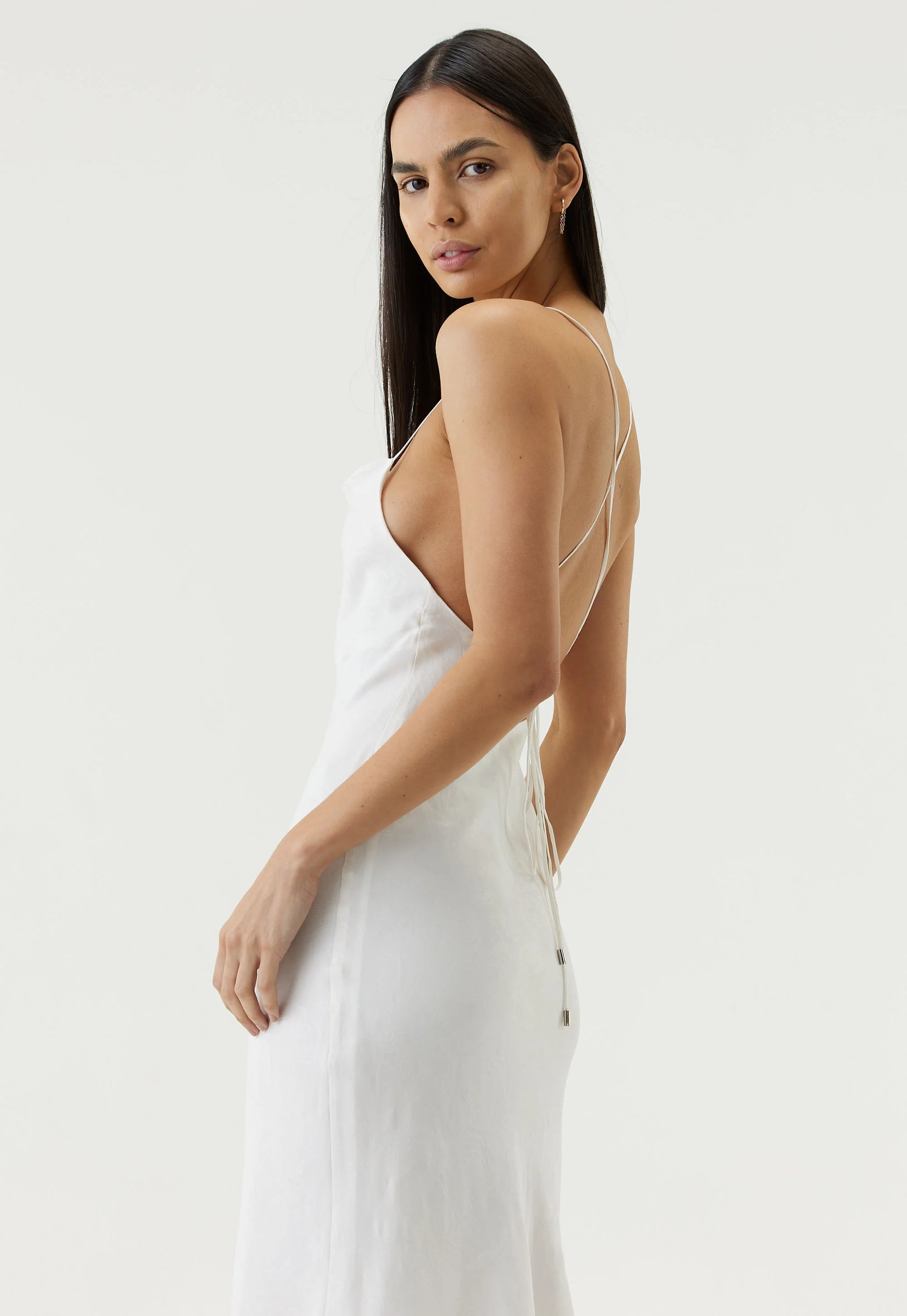 PAISLEY BIAS SLIP DRESS - WHITE - Leela Rose Boutique