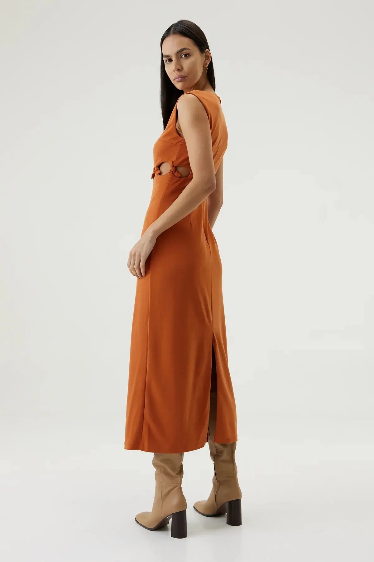TIE DOWN TANK MAXI - BURNT ORANGE - Leela Rose Boutique