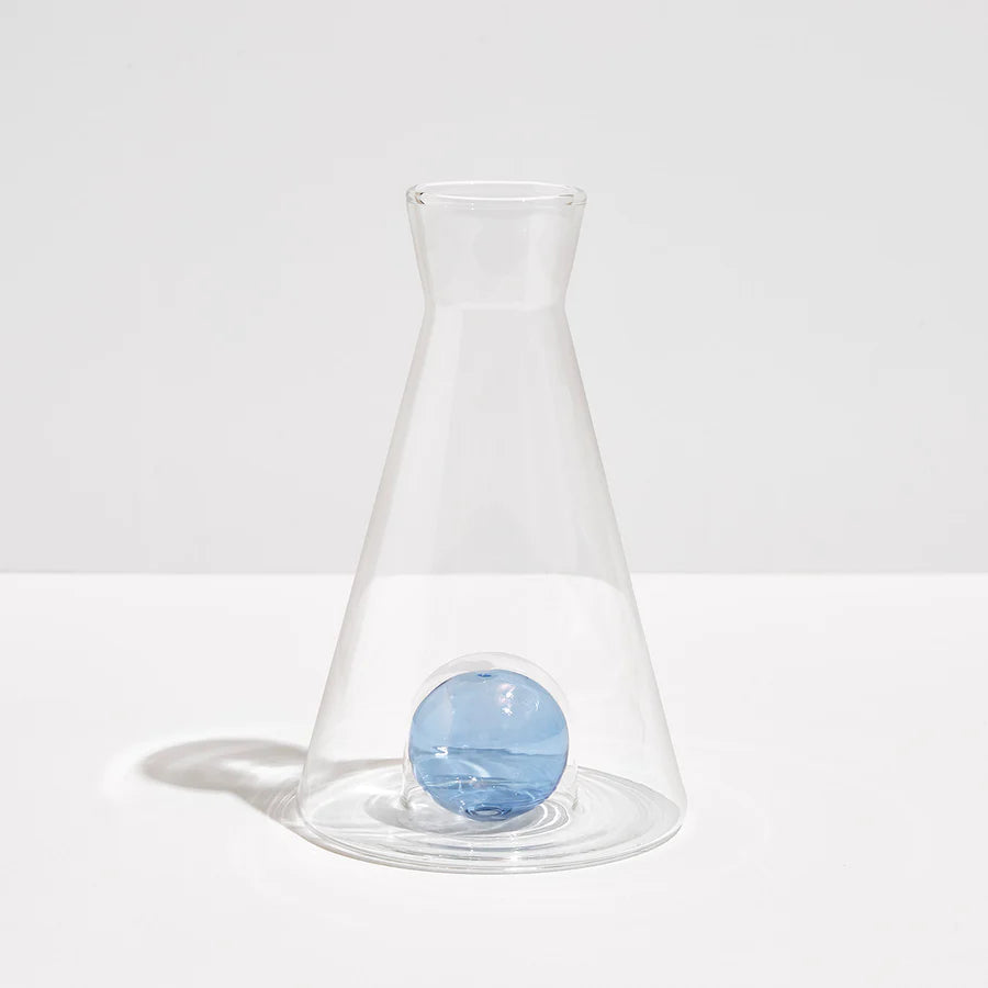 VICE VERSA CARAFE - CLEAR + BLUE - Leela Rose Boutique