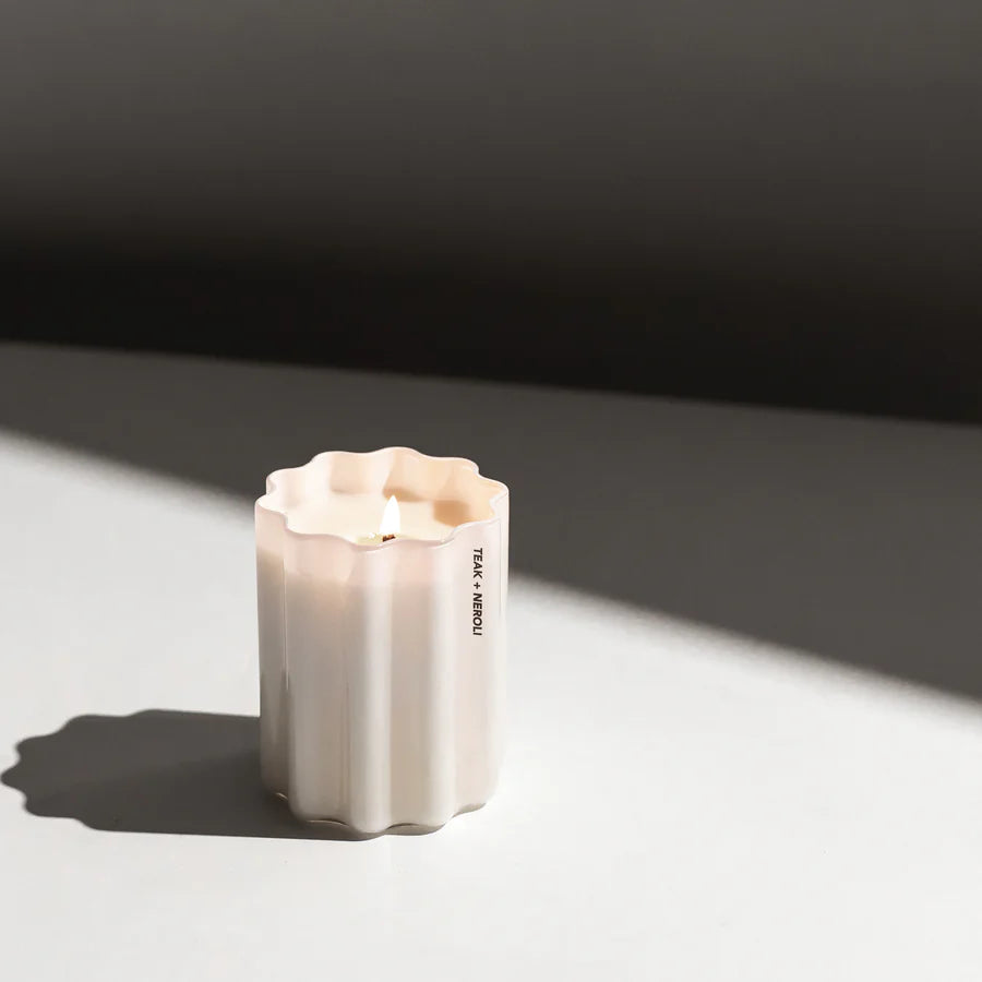 WAVE CANDLE - TEAK + NEROLI - Leela Rose Boutique