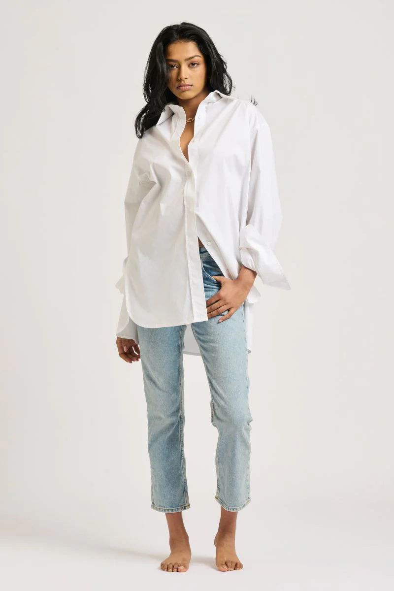 THE BOYFRIEND SHIRT - WHITE - Leela Rose Boutique