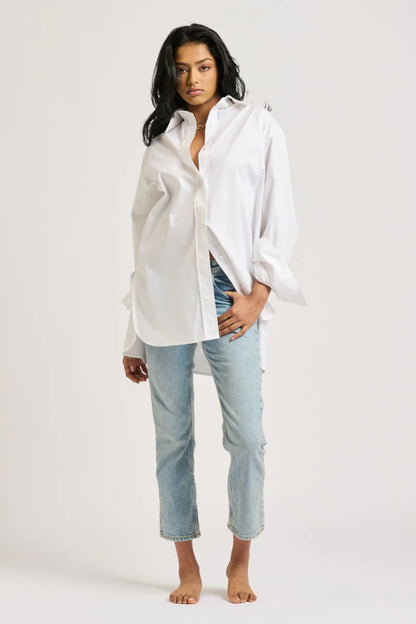 THE BOYFRIEND SHIRT - WHITE - Leela Rose Boutique