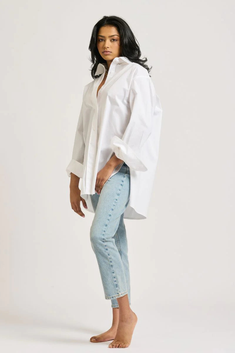 THE BOYFRIEND SHIRT - WHITE - Leela Rose Boutique