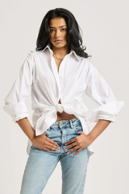 THE BOYFRIEND SHIRT - WHITE - Leela Rose Boutique