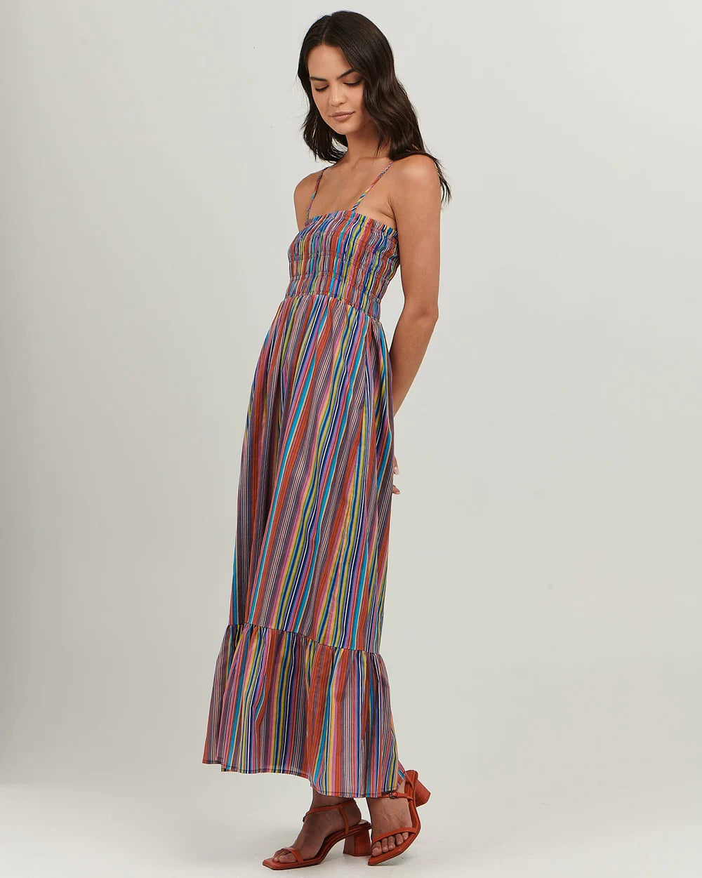 MARIANA MIDI DRESS - MULTI STRIPE - Leela Rose Boutique