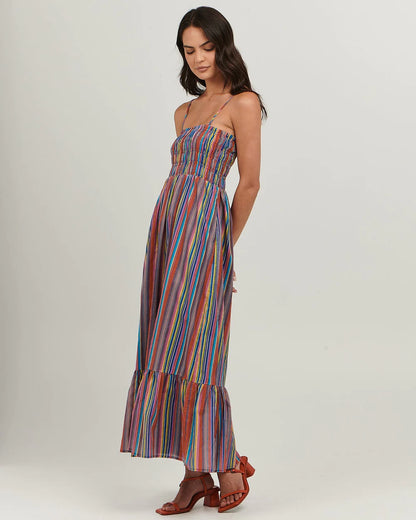 MARIANA MIDI DRESS - MULTI STRIPE - Leela Rose Boutique