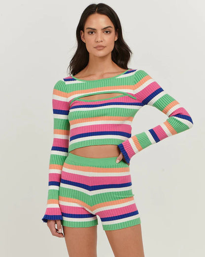 MARTINA TOP - MULTI STRIPE - Leela Rose Boutique