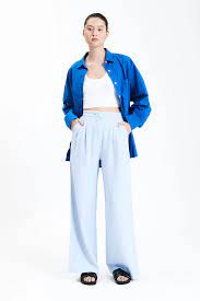 BLAIR TAILORED PANT-SKY - Leela Rose Boutique