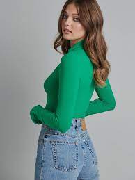 CELINE BODYSUIT - GREEN - Leela Rose Boutique