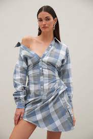 THE VISION DRESS - AIR FORCE BLUE CHECK - Leela Rose Boutique