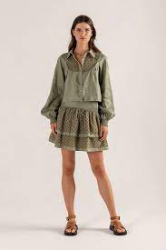 LUCENT SHIRT - KHAKI - Leela Rose Boutique