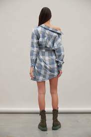 THE VISION DRESS - AIR FORCE BLUE CHECK - Leela Rose Boutique