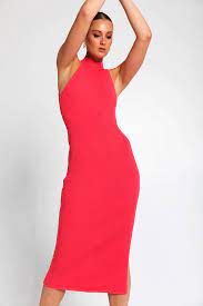 GIN RACER BACK KNIT DRESS - ROUGE RED - Leela Rose Boutique