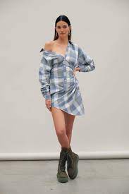 THE VISION DRESS - AIR FORCE BLUE CHECK - Leela Rose Boutique